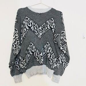 Vintage Giani Leone Crewneck Geometric Print 100% Virgin Acrylic Large